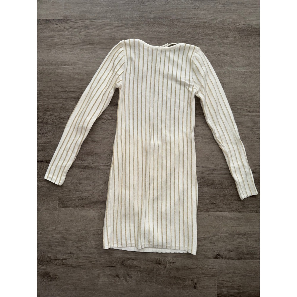 Princess Polly Long Sleeve Striped Open Back Knit Dress, XS/S